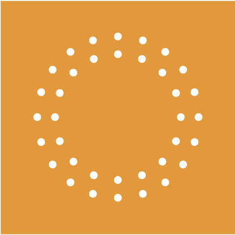 Orange ikon med prikker