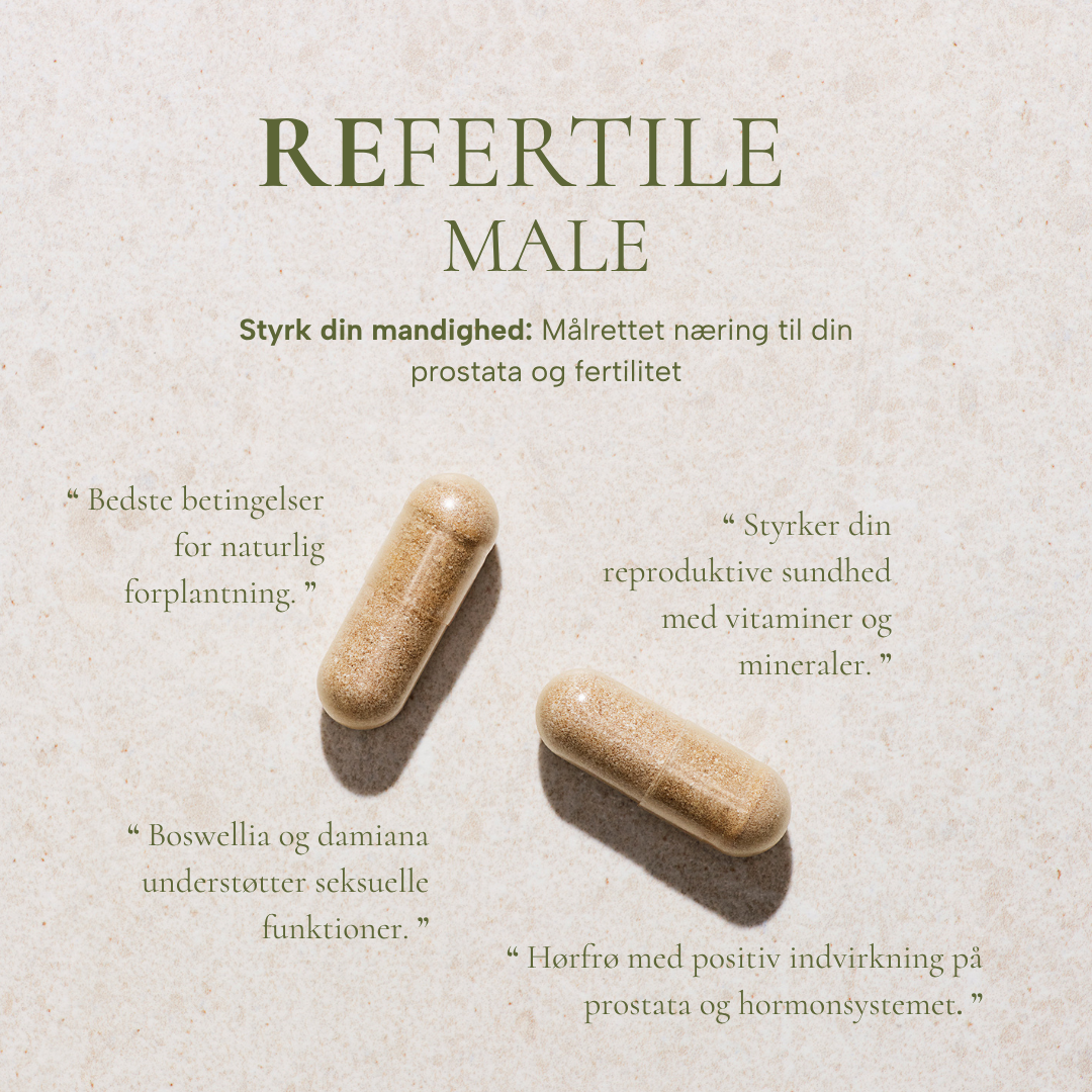 REFERTILE MALE kosttilskudskapsler fra Sandvig Pharma med anprisninger