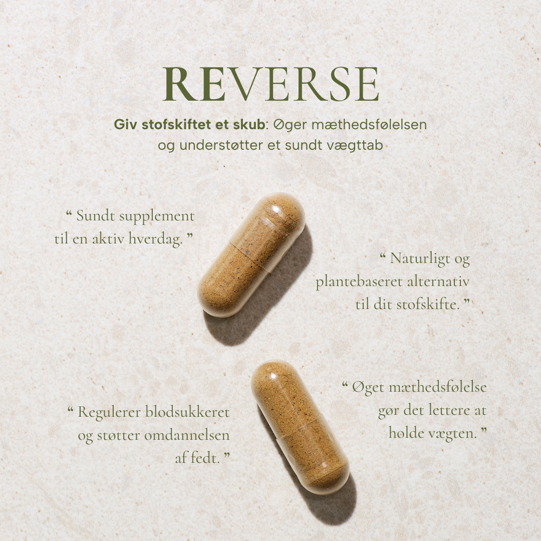 REVERSE kosttilskudskapsler fra Sandvig Pharma med anprisninger