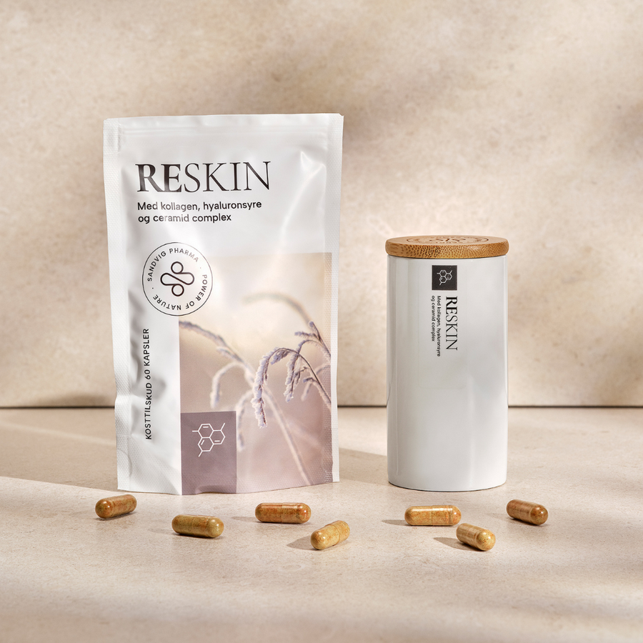 Kollagen, hyaluronsyre og ceramid complex til hud og slimhinder | RESKIN